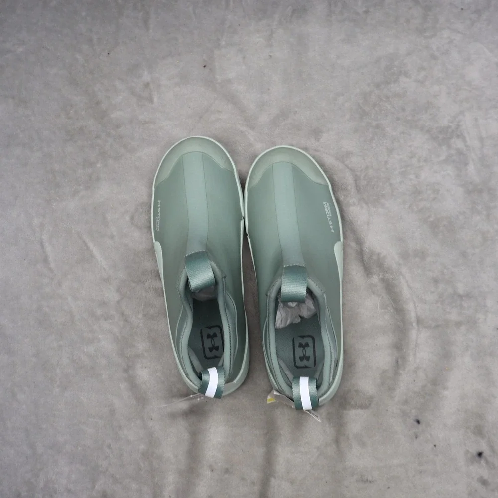 Under Armour Mens 9 Deck Boots Green Charged Shoreman Storm Proof Slip On NWD‎